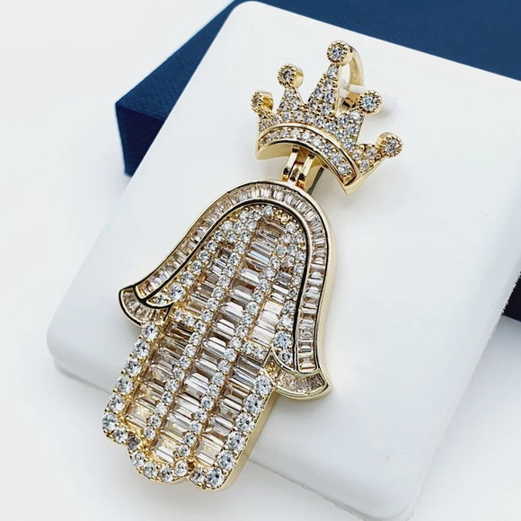 "14K Gold Plated Cubic Zircon Pendant, EVBRS620 - Picture 7 of 10